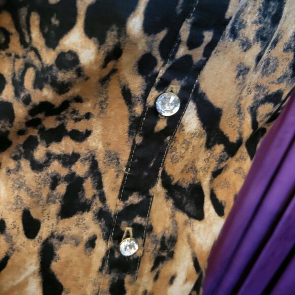 Vintage Early 90's Leopard Print Ruffle Top - Picture 2 of 7